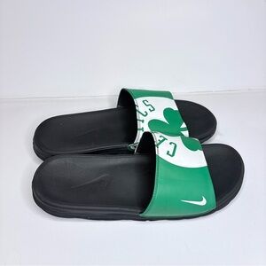 Nike Green and Black Slide Sandals Celtics